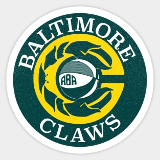 Defunct - Baltimore Claws ABA Basketball 1975 Sticker